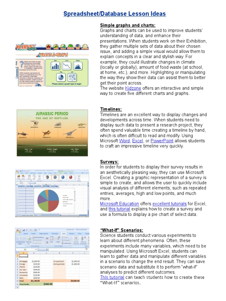 Engaging Spreadsheet Lesson Ideas | PDF | Graphics | Microsoft Excel