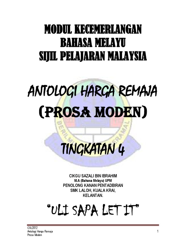 Antologi Harga Remaja Prosa Moden | PDF