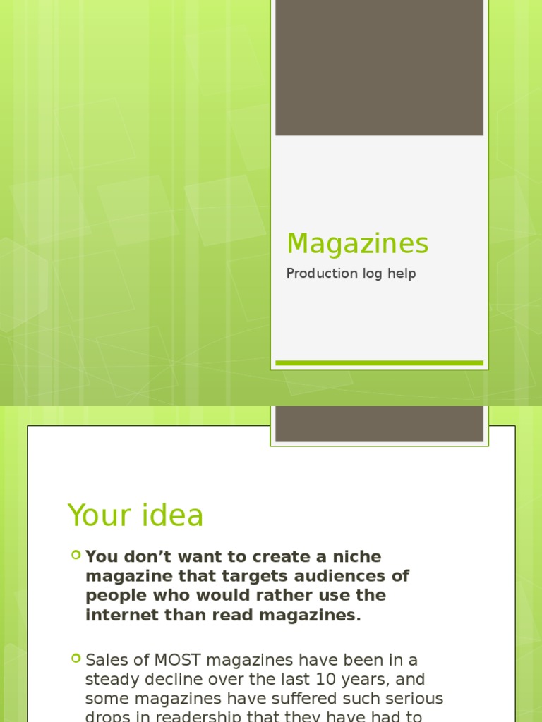 Production Log Help | PDF | Magazines | Mass Media