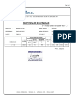 Certificado de Calidad: Codigo: Crdm001Dm - Revisión: 00 - Aprobado: VGR - Fecha: 09/2007