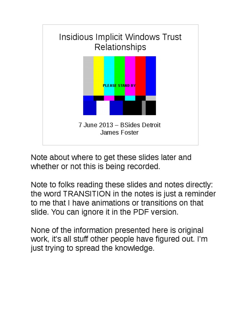 Understanding Implicit Trust in Windows | PDF | Password | Cyberwarfare