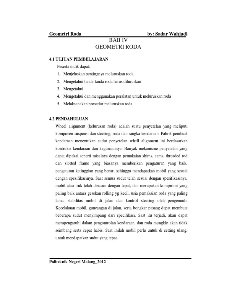 Geometri Roda | PDF | Komputer | Teknologi & Rekayasa