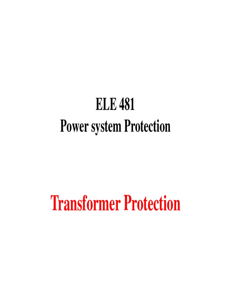Transformer Overcurrent Protection Guide | PDF | Transformer | Relay