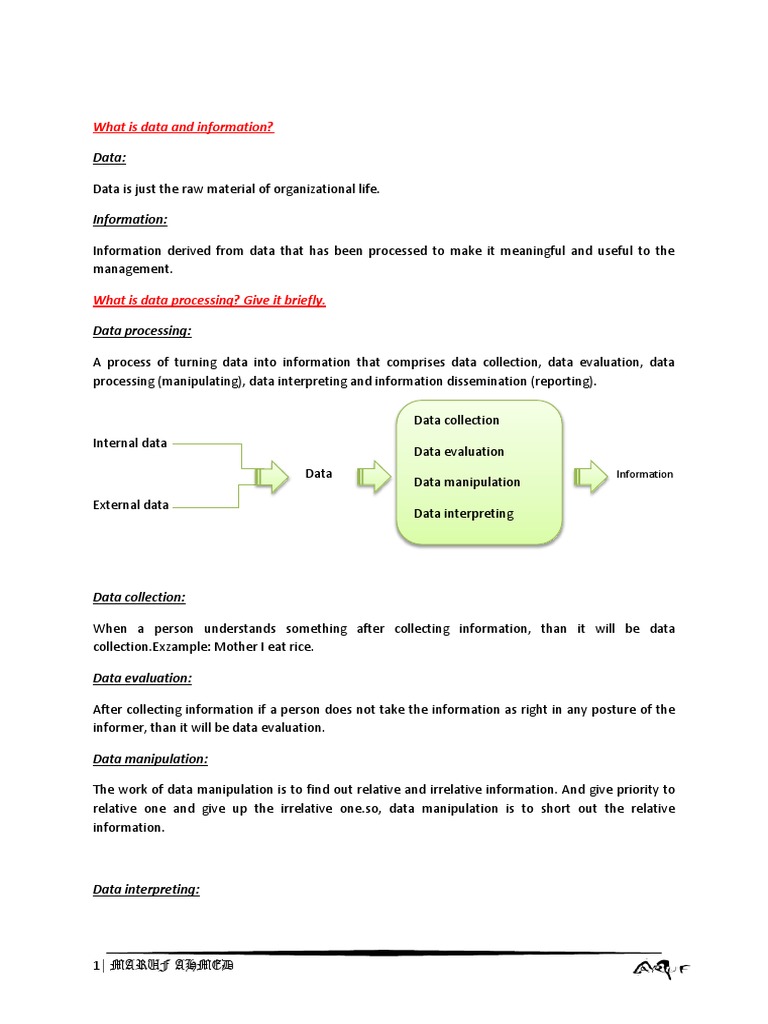 Data:: What Is Data and Information? | PDF | Input/Output | Information ...