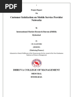 Download  project on Customer Satisfaction Towards Mobile Service Providers by karthik chilamantula SN25310916 doc pdf