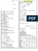Mechanical Design Formula Sheet