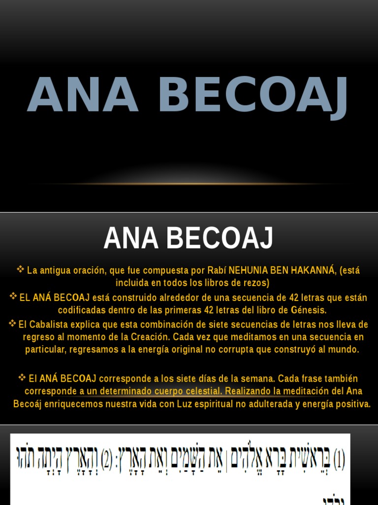 Ana Becoaj | Cábala | Oración