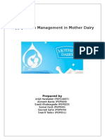 Supply Chain Management in Mother Dairy: Prepared by
