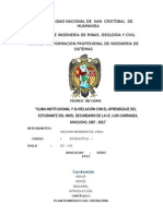 Clima Institucional y Su Relación Con El Aprendizaje Del Estudiante Del Nivel Secundario de La i.e. Luis Carranza, Ayacucho, 2007 - 2012