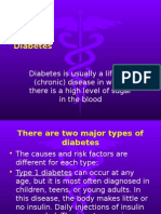 Diabetes: Diabetes Is Usually A Lifelong (Chronic) Disease in Which There Is A High Level of Sugar in The Blood
