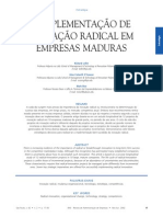 A Implementação Da Inovação Radicla em Empresas Maduras