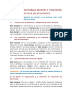 Valoración Del Trabajo Docente e Innovación Que Tuve en El Semestre