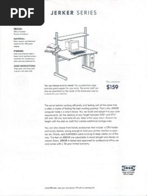 Ikea Jerker Series V2 Parts And Prices Desk Equipment