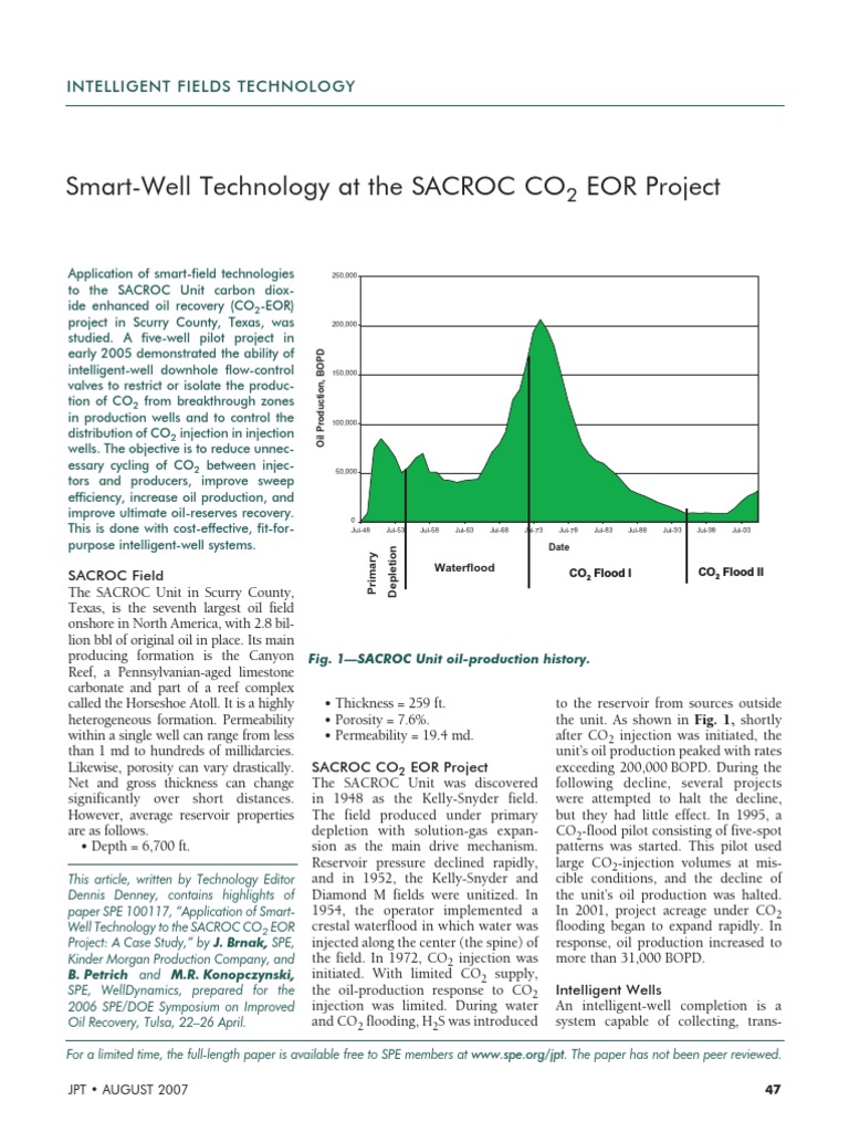 Smart-Well Tech in SACROC CO2 EOR | PDF | Extraction Of Petroleum ...