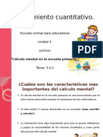 3.4.1 Calculo Mental en Escuela Primaria