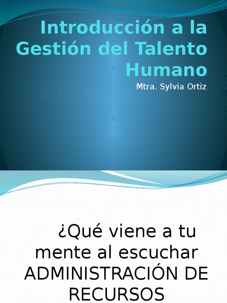 Introducción a la Gestión del Talento Humano | PDF | Gestión del ...