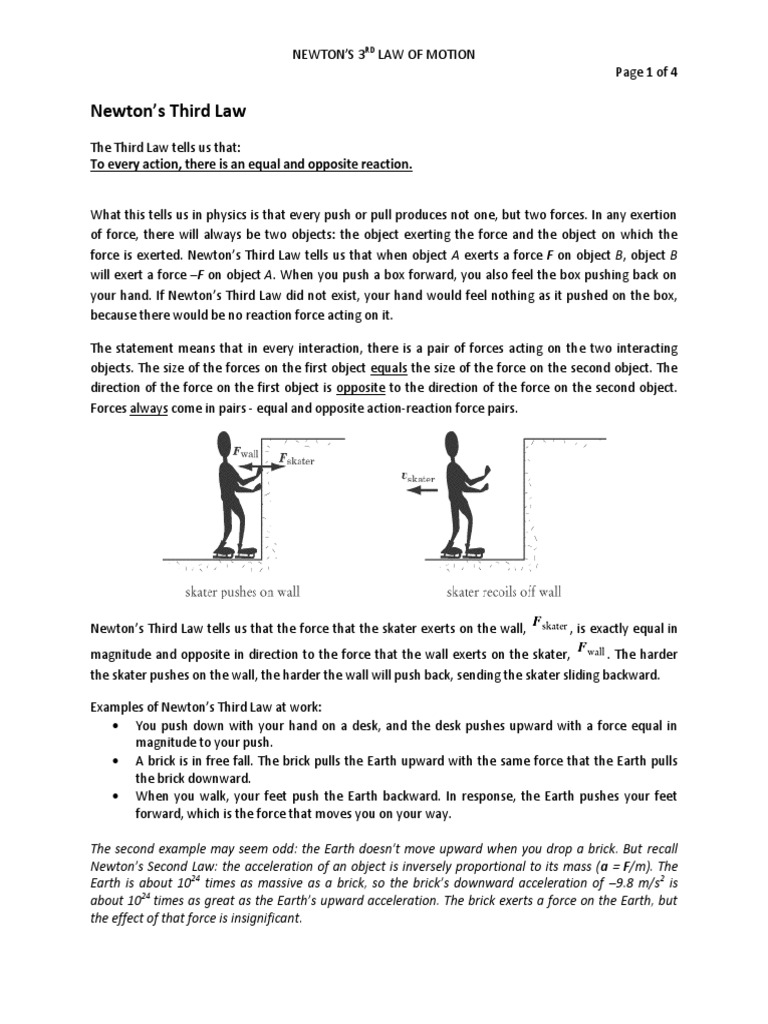 Newton 3rd Law of Motion | PDF | Force | Newton's Laws Of Motion