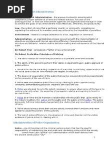 Law Enforcement Administration - Notes