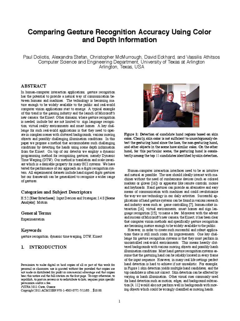 (2011) Comparing Gesture Recognition Accuracy Using Color and Depth ...