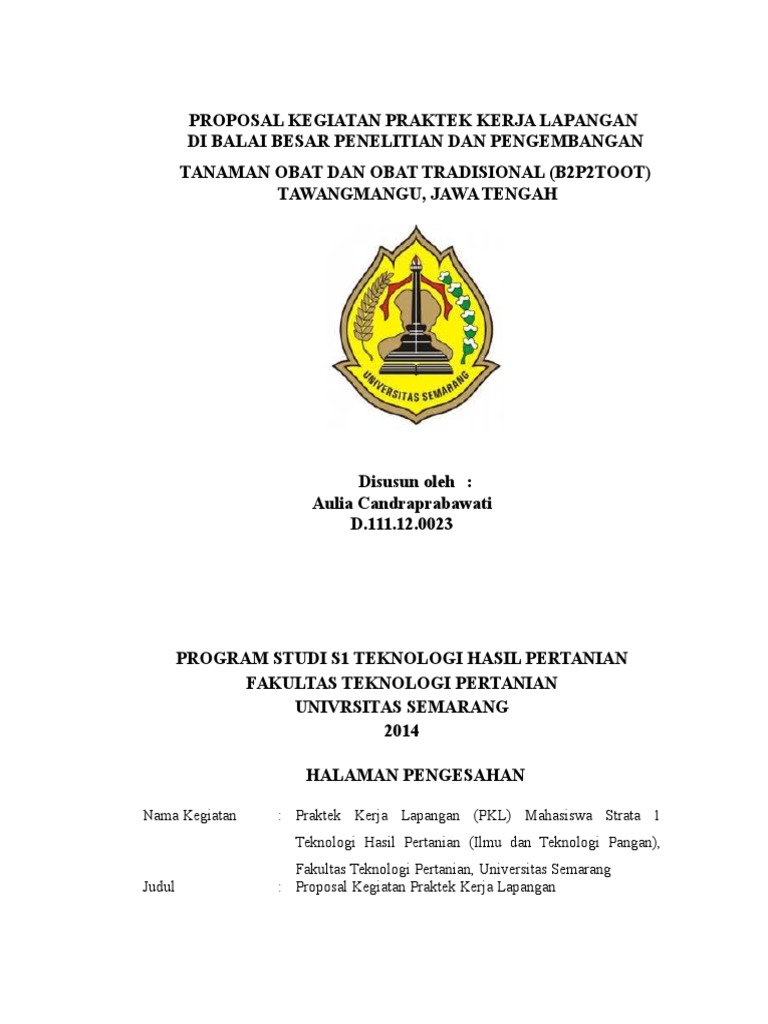 Proposal Kegiatan Praktek Kerja Lapangan Mbak Ul