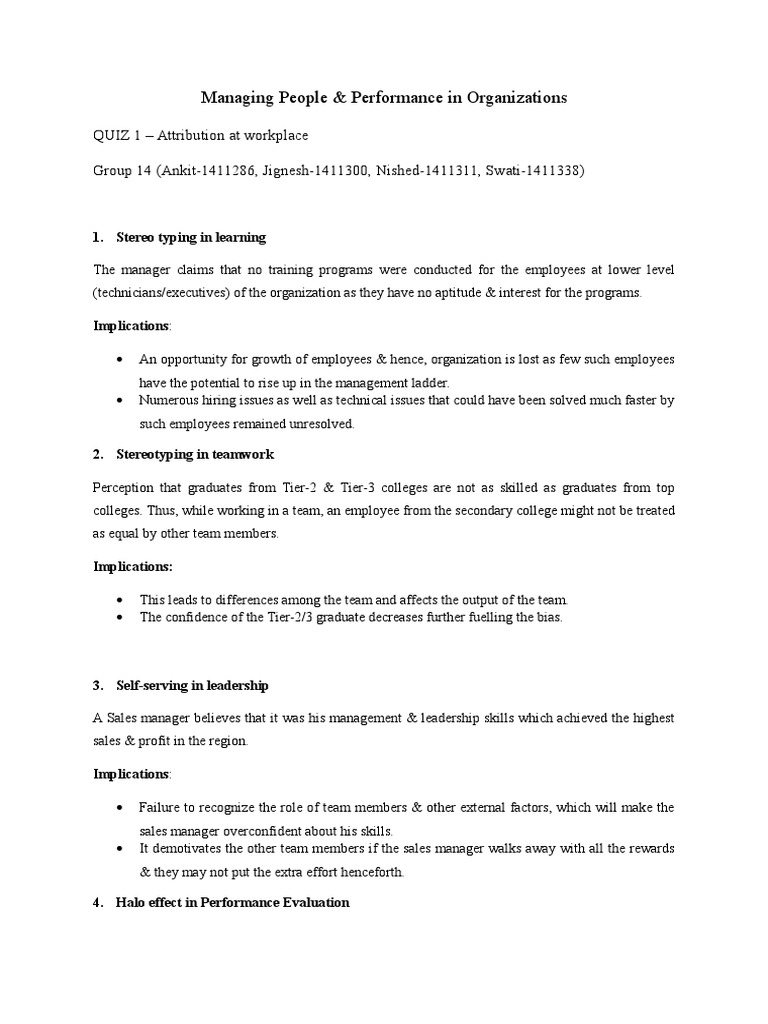 Biases in Workplace Performance Evaluation | PDF | Employment | Bias