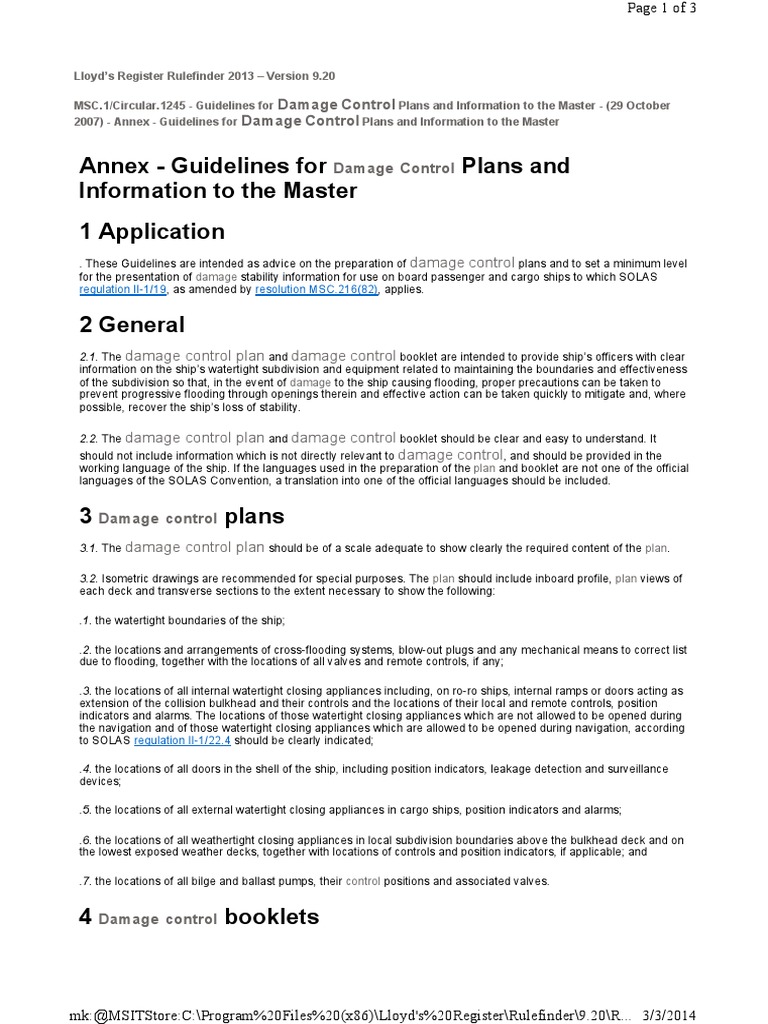 Damage Control Plan Guidelines | PDF | Business | Violence
