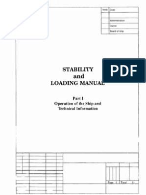 Stability & Loading Manual For Ships | PDF