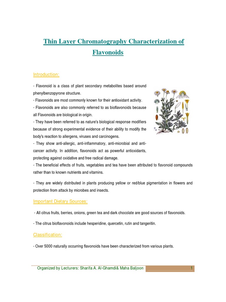 Characterization of Flavonoids from Herbal Extracts Using Thin Layer Chromatography PDF