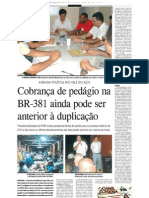 2010.01.17 - Pedágio pode ser anterior à duplicação - Jornal Vale do Aço