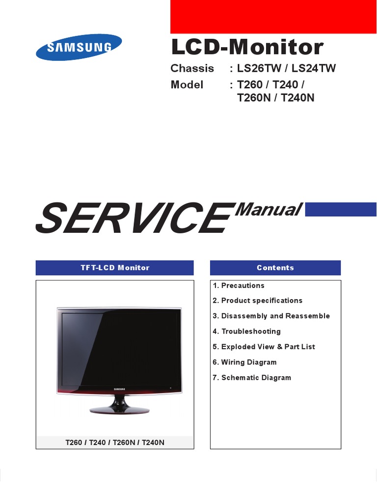 ... Array - samsung syncmaster t260 t240 servicemanual electrostatic  discharge rh scribd com