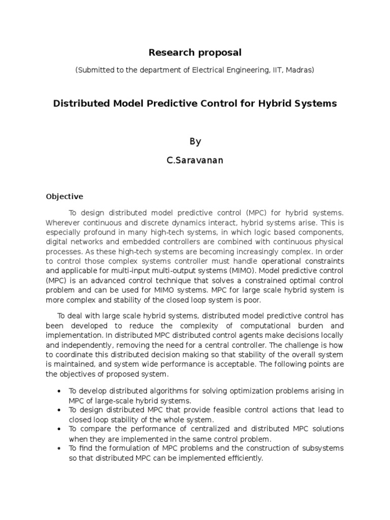 Distributed MPC for Hybrid Systems | PDF | System | Science And Technology