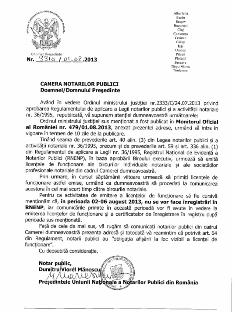 Regulament Legea 36 1995