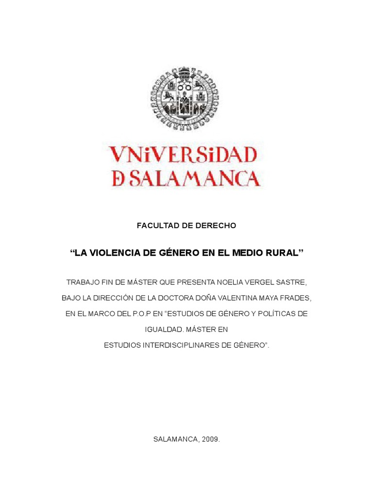 La Violencia de Género en El Medio Rural PDF | PDF | Política Agrícola ...