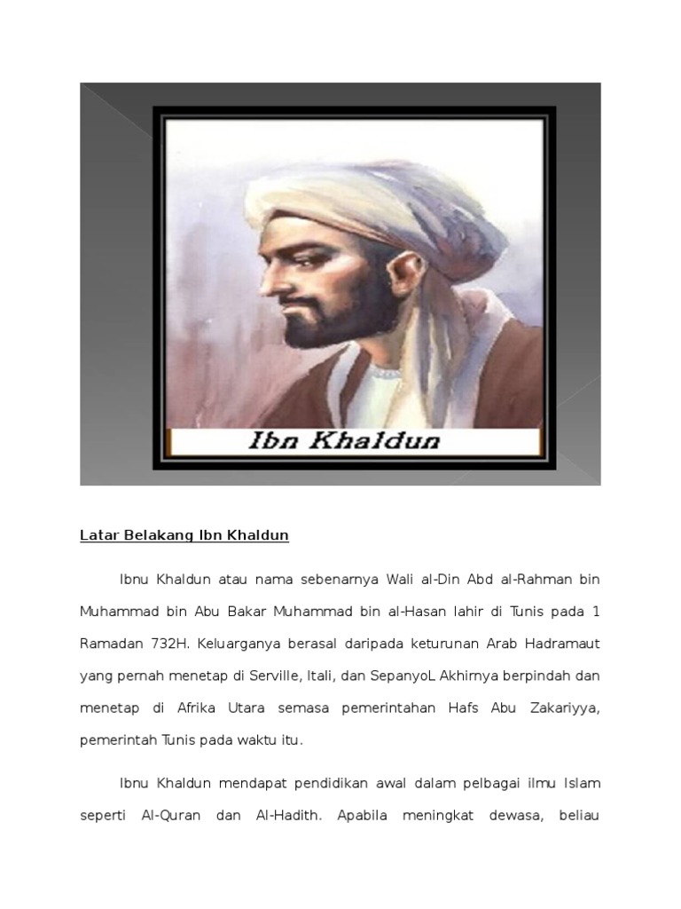 Latar Belakang Ibn Khaldun Pdf