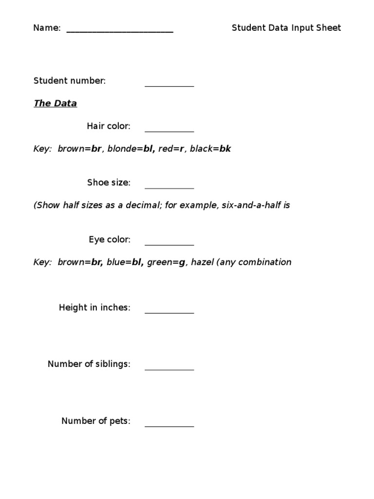 Student Data Input Sheet PDF | PDF | Career & Growth