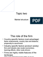 Topic Two: Market Structure
