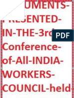 Documents Presented in The 3rd Conference of All India Workers Council Held at Lucknow Up November 2014