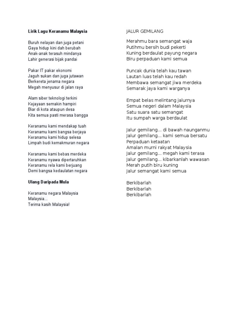 Lirik Lagu Keranamu Malaysia Pdf
