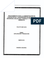 Procedimiento para La Administración de Contratistas PG-AF-TC-0001-2013