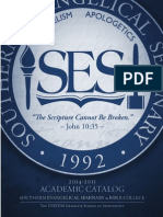 2014-2015 Southern Evangelical Seminary School Catalog