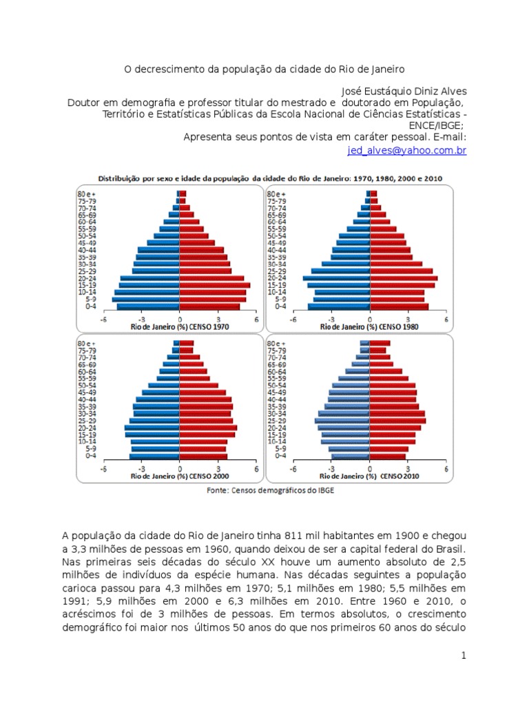 Decrescimento Populacional no Rio de Janeiro | PDF | Rio de Janeiro ...