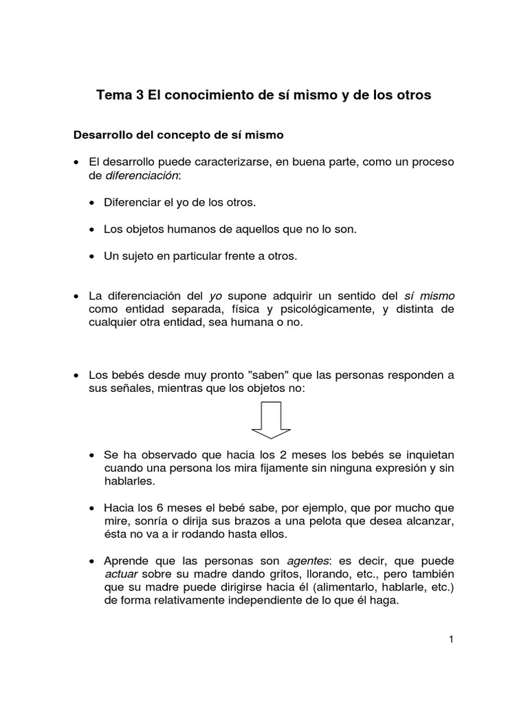 El Conocimiento de Si Mismo y de Los Otros | PDF | Teoría de apego ...