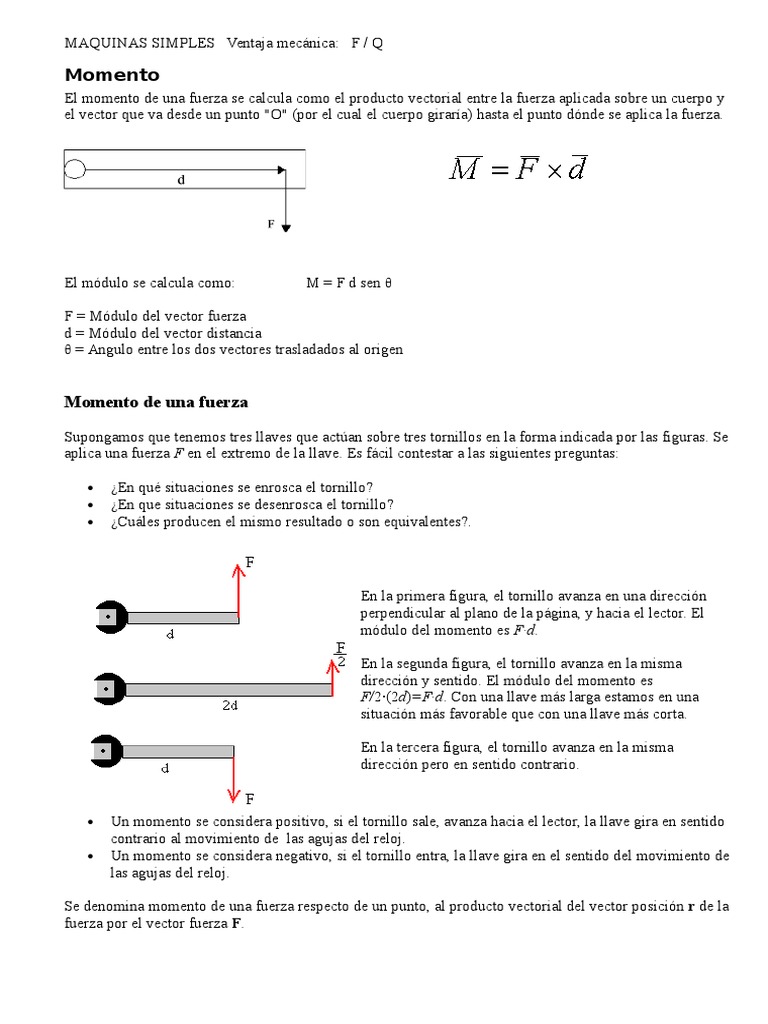 Análisis De Máquinas Simples Palanca Polea Plano Inclinado Y Torno