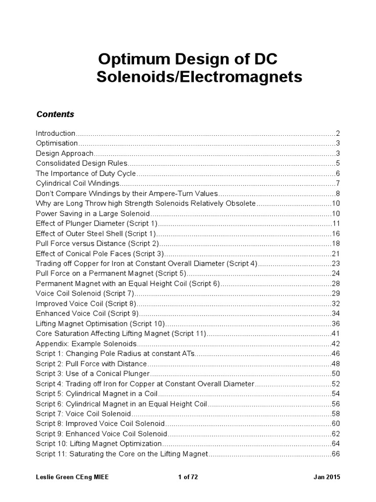 Optimizing DC Solenoid Design Techniques | PDF | Magnet | Inductor