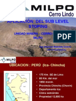 Sublevel Stoping Cerro Lindo
