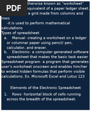 Spreadsheet