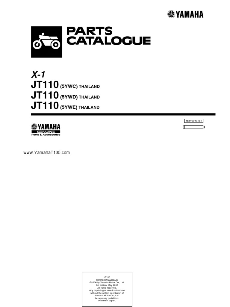 yamaha x1 parts catalog | Tornillo | Pistón