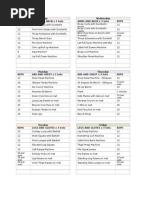 Weekly Workout Routine Jan 4th