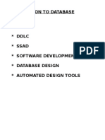 Intro DB Design SDLC DDLC SSAD SW Costs Automated Tools