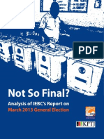 Not So Final? Analysis of IEBC's Report On March 2013 General Election